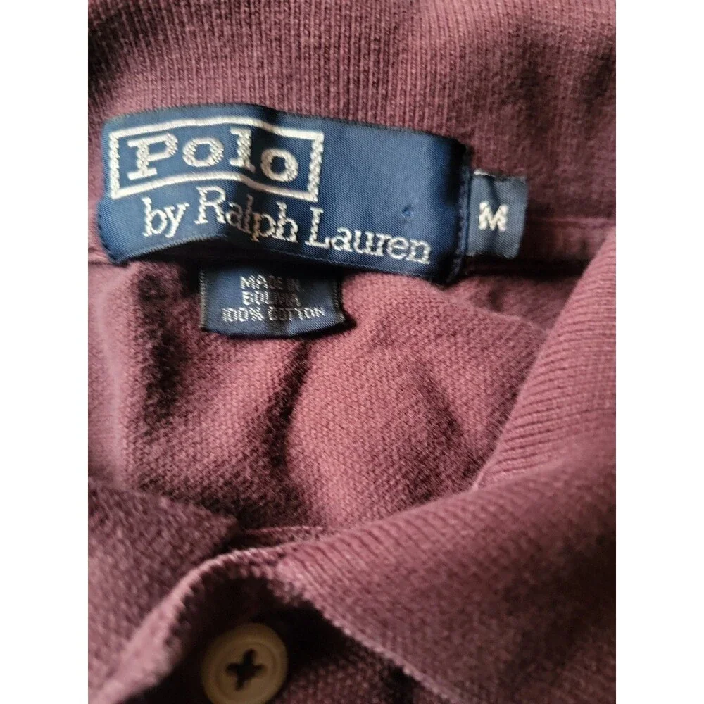 (#16) Polo Ralph Lauren 100% Cotton Maroon Mens Size M Short Sleeve
